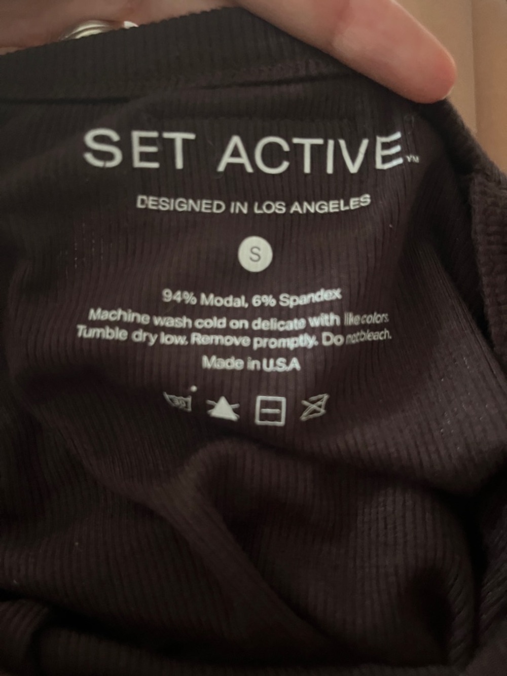 SET ACTIVE Brown Ribbed Thong Bodysuit Size Small - Picture 3 of 6